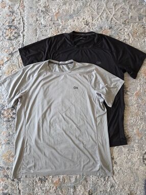 Outdoor Research Short Sleeve Performance Tees - Black & Light Gray